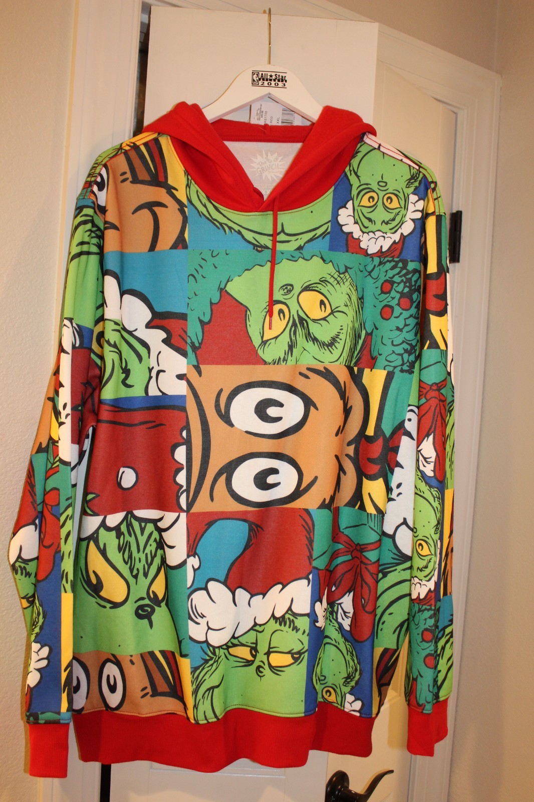 XXL Grinch-Dr. Seus-Pullover Hoodie-Jacket-Abstract Blocks-Max-Grinch-Fleece-NEW