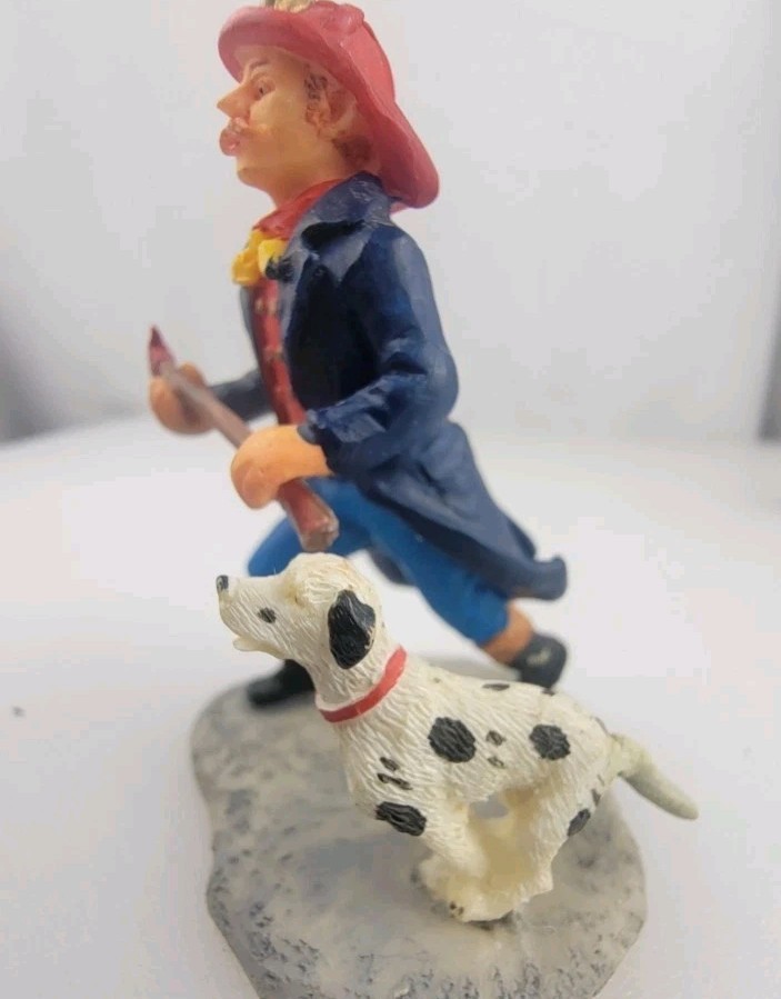 FIREMAN with Dalmation Dog Village Collection Christmas Lemax