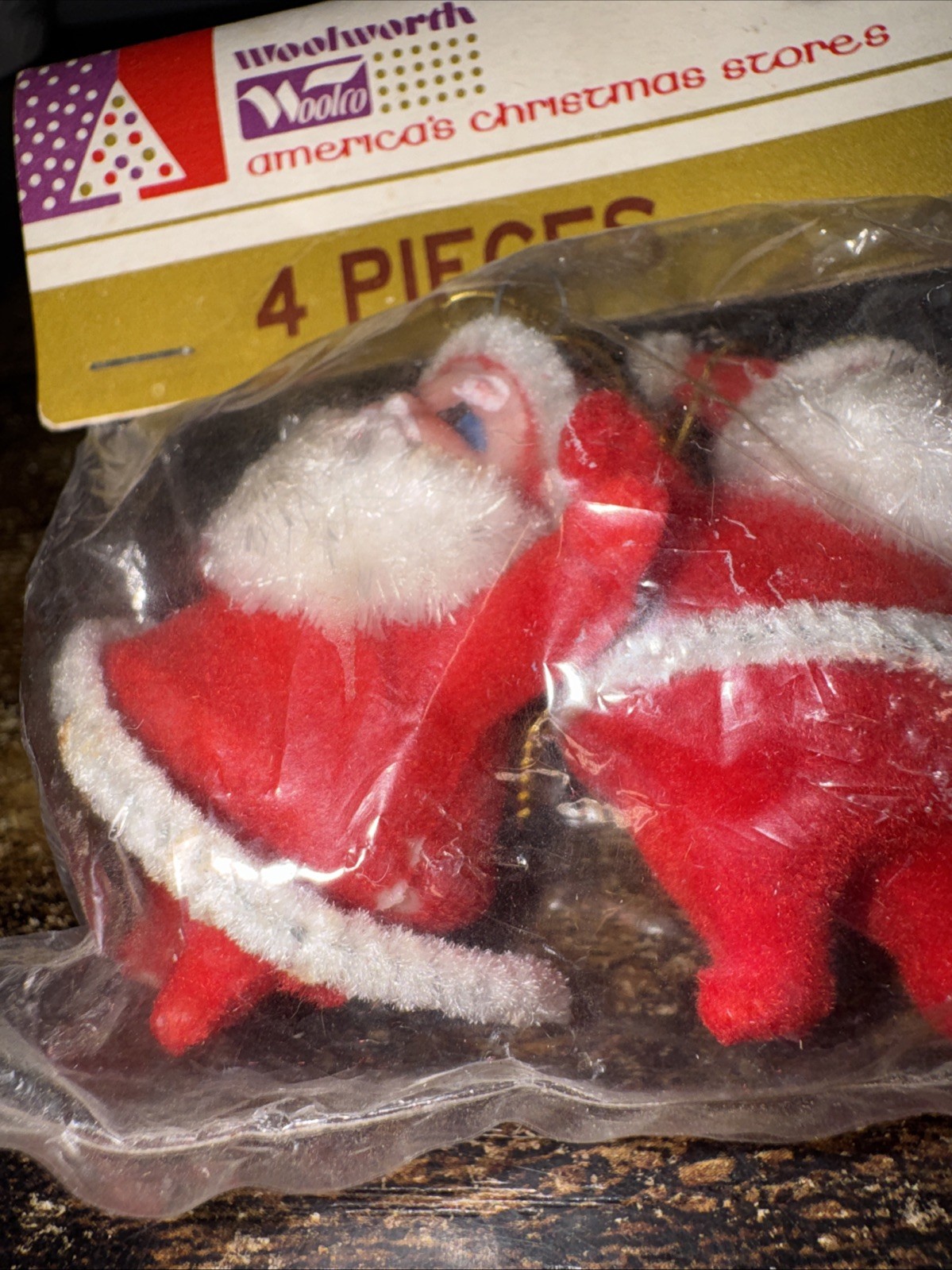 4 Miniature Santa Claus Woolworth (America Christmas Store) New In Package