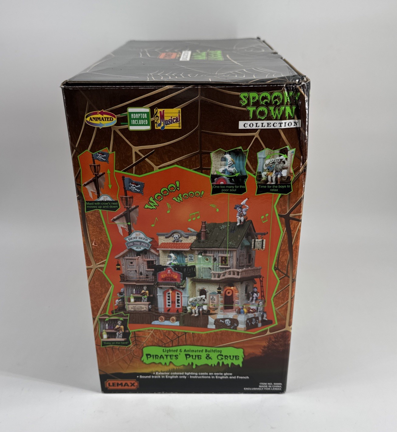 Lemax 2008 Spooky Town PIRATES PUB & GRUB Halloween Village House Retired READ