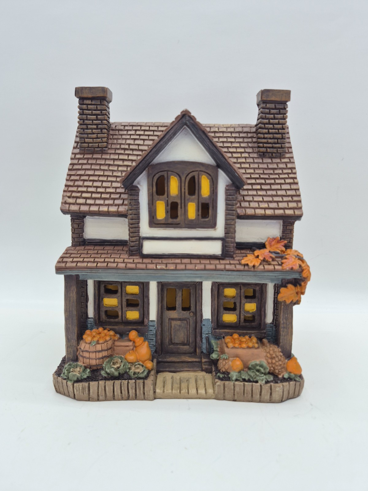 Hobby Lobby Cozy Fall Cottage House Light Up Pumpkins Brown 7.5in Tall