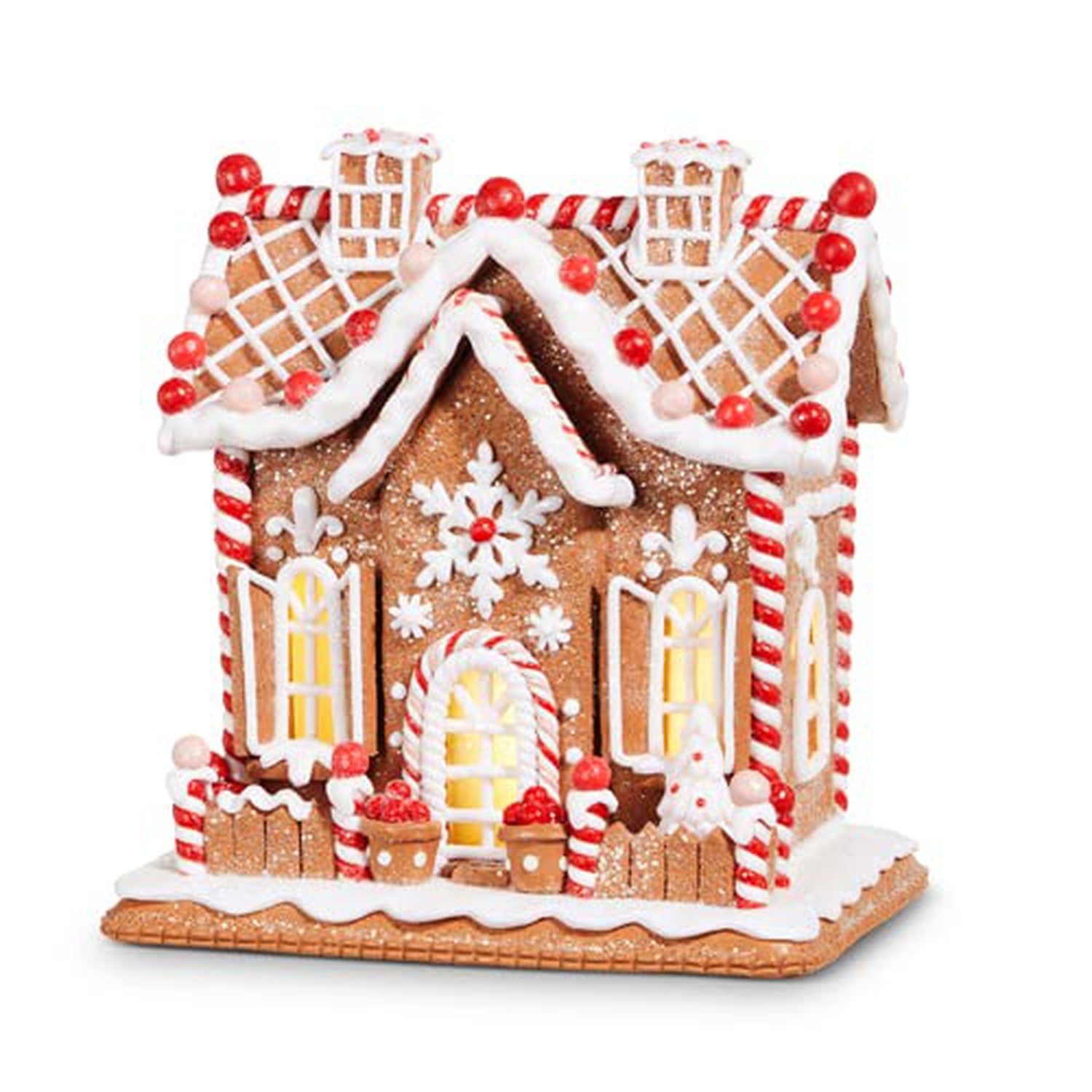 RAZ Imports Jingle & Cocoa Lighted Gingerbread House, 9″