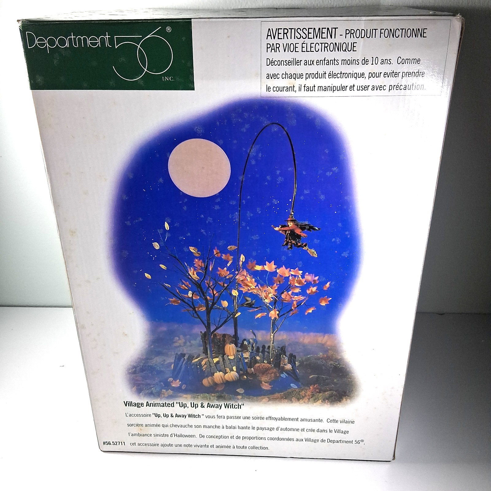 Dept 56 Up Up & Away Witch Halloween Village Animated #52711 Tested Original Box