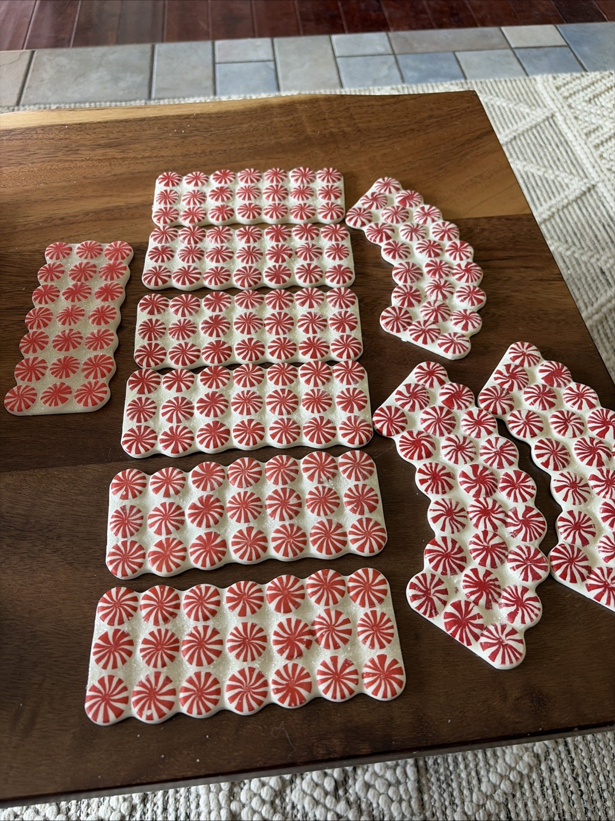 10 Pieces 56 Peppermint Road Christmas Path Candy Lane Pathway Circle