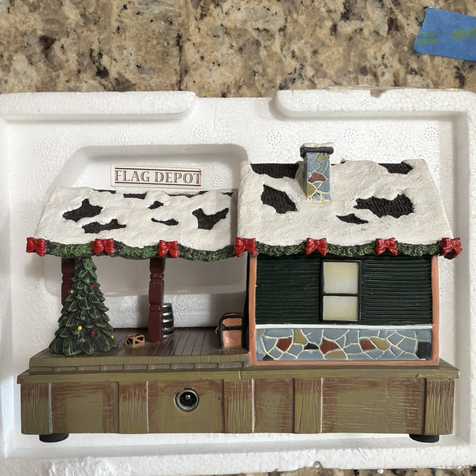 Hawthorne Village Train Station Collection Flag Depot Bradford Exchange New