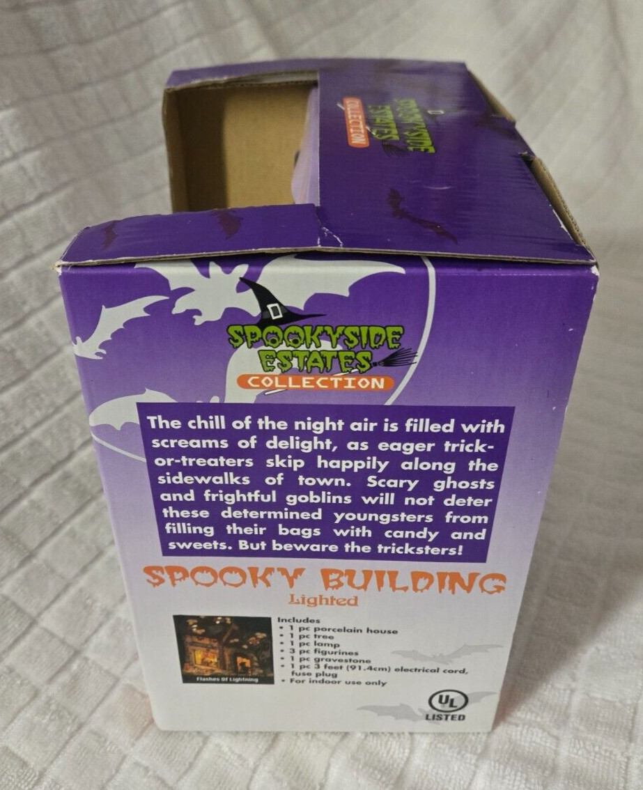 SPOOKY BUILDING LIGHTED Laboratory Halloween VTG Spookyside Estates Collection
