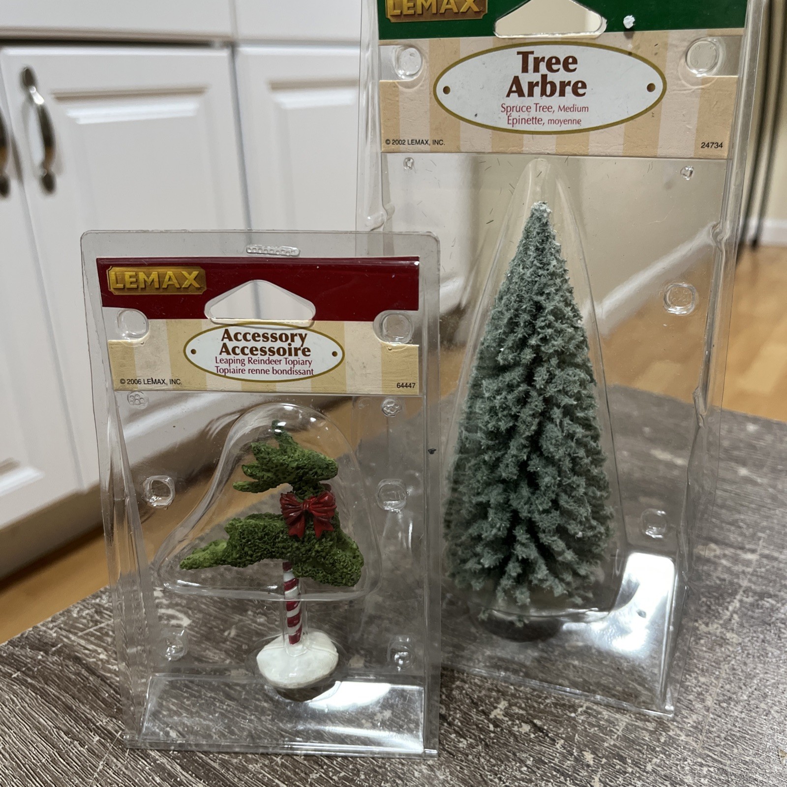 LEAPING REiNDEEr Topiary and Village Tree Mountain Pine Medium 2002 and 2006