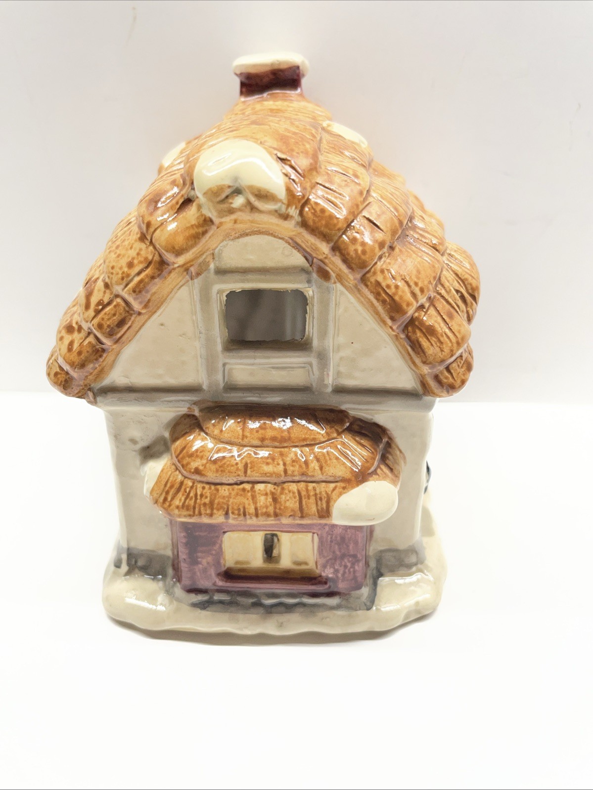 JSNY Grocery Ceramic Light-Up House Tea Light Candle Holder Vintage Decor