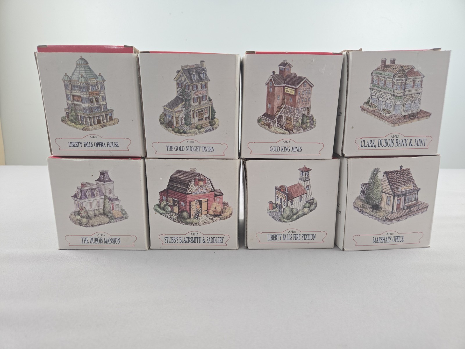 Set Of 8 Liberty Falls Americana Collection Building Figurines