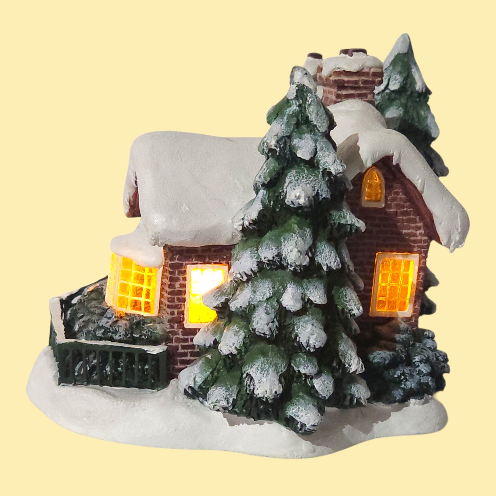 Thomas Kinkade A Village Christmas 2002 Lighted Cottage Snowman House Teleflora