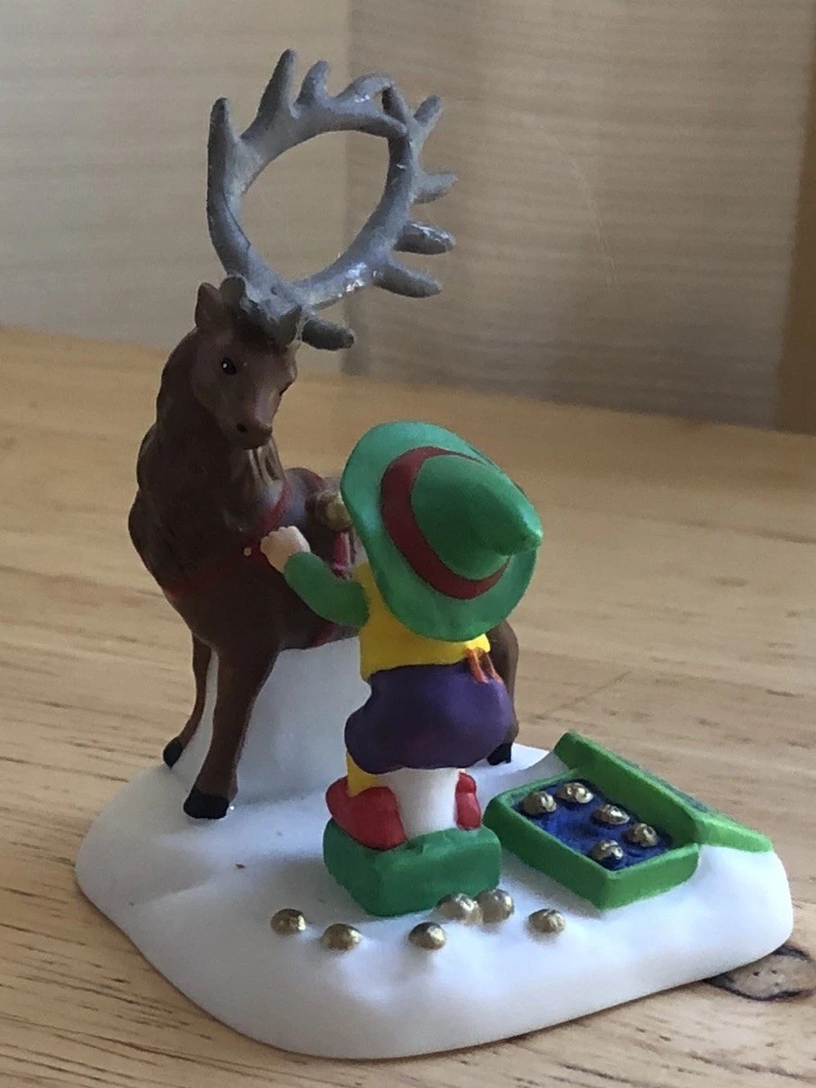 Dept 56 North Pole Prancer Reindeer Elf Figurine #807236 Retired w Box