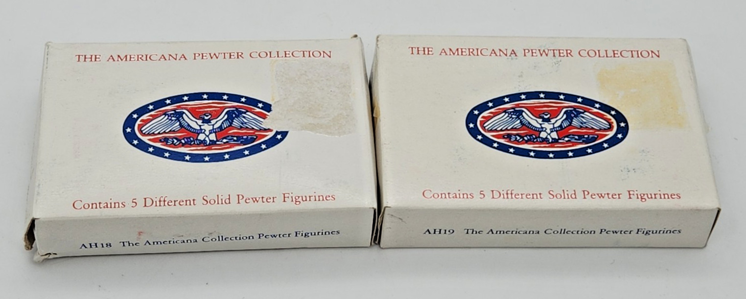 2 Boxes Liberty Falls Americana Pewter Collection AH18, & AH19 (READ, missing 1)