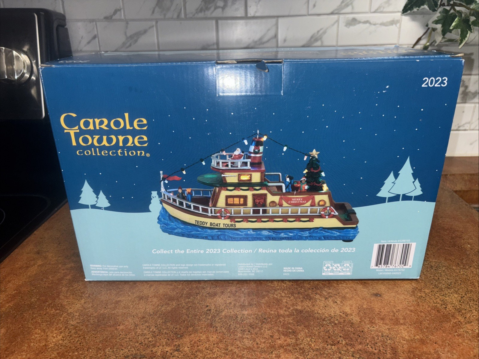 Carole Towne 2023 Teddy Boat Tours with Santa Musical LED’s Christmas Village