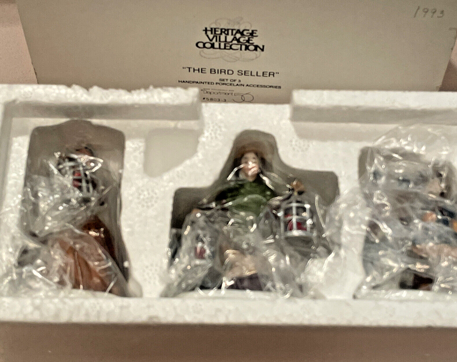 The Bird Seller Department 56 #5803-3 Heritage Village Collection Acc Vintage