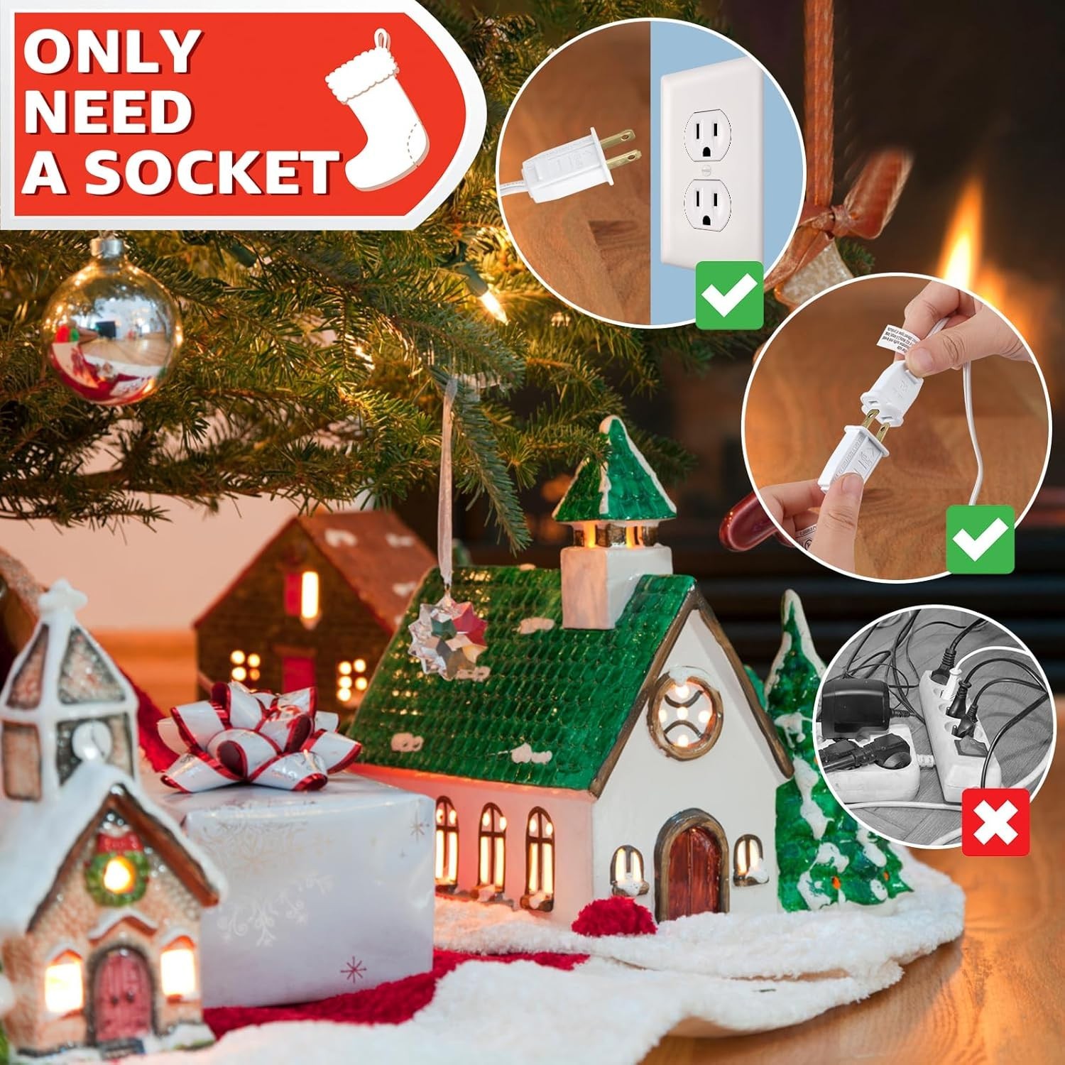 Warm White 10 LED Decoration Lights with Clips – Perfect for Christmas Crafts