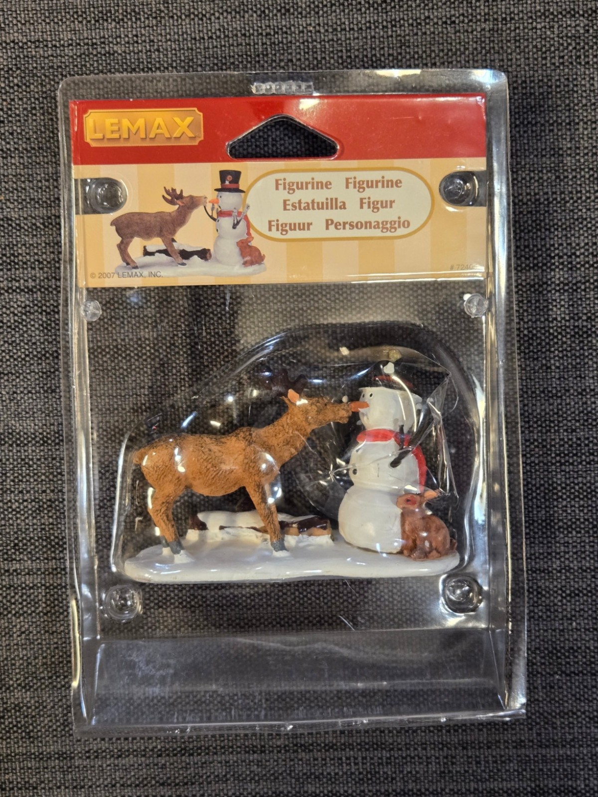 SNACK TIME Lemax Christmas Village Accessory Figurine 2007 Reindeer Snowman
