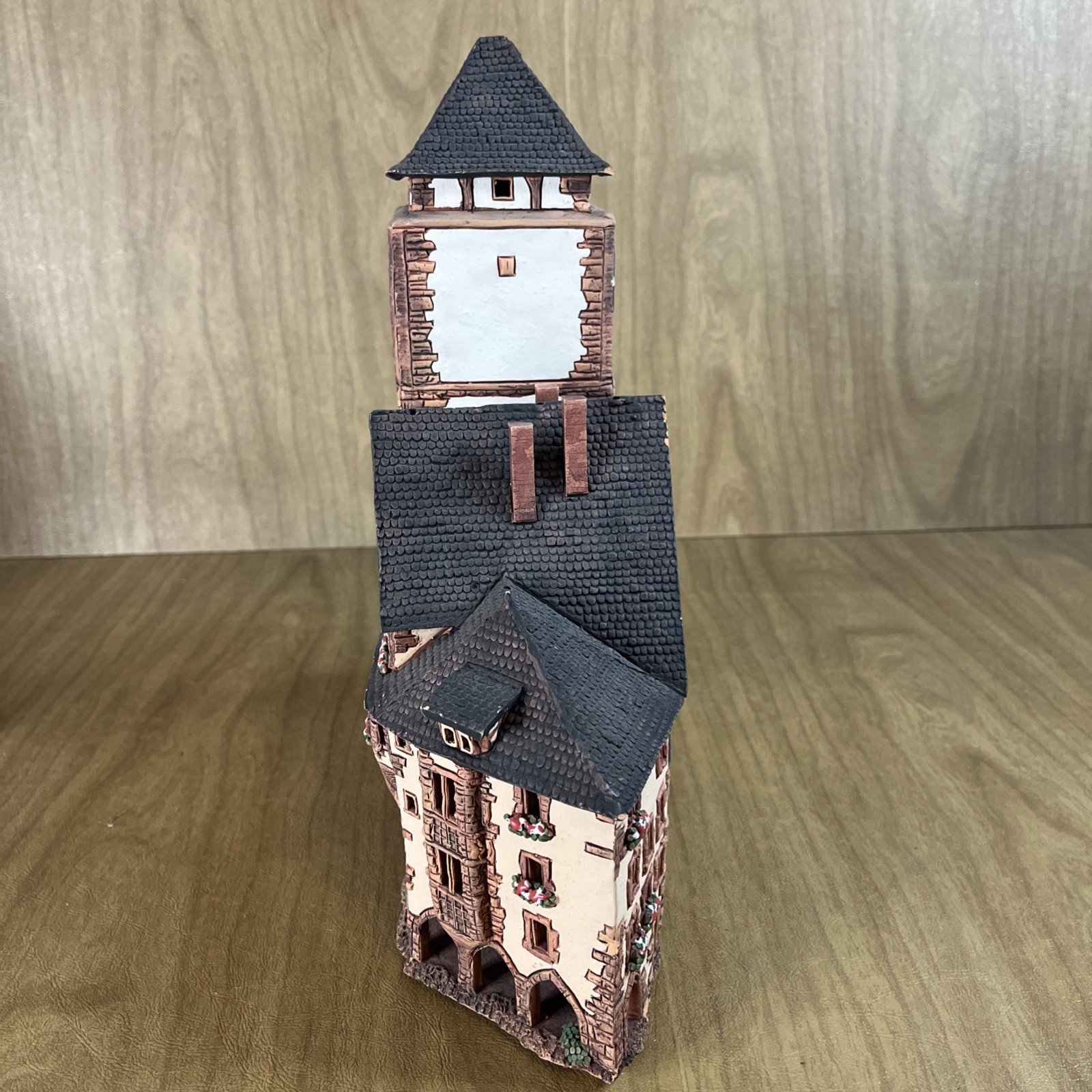 Ceramic Miniature Clay House Candle Holder Village Town Handmade Lithuania