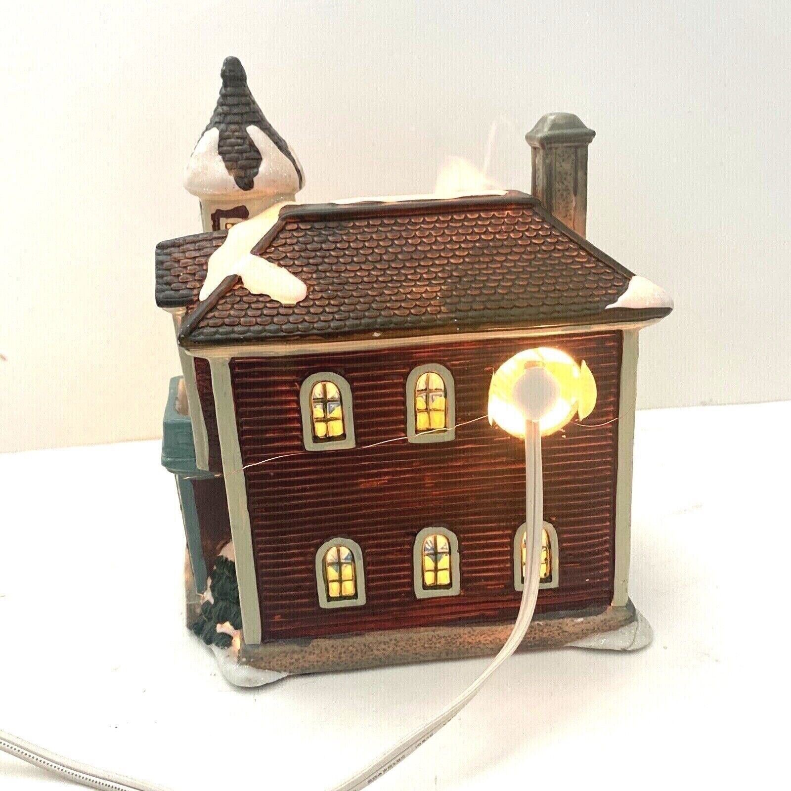 Village House Window Scene Porcelain Lighted Hand Painted Multicolor, see detail
