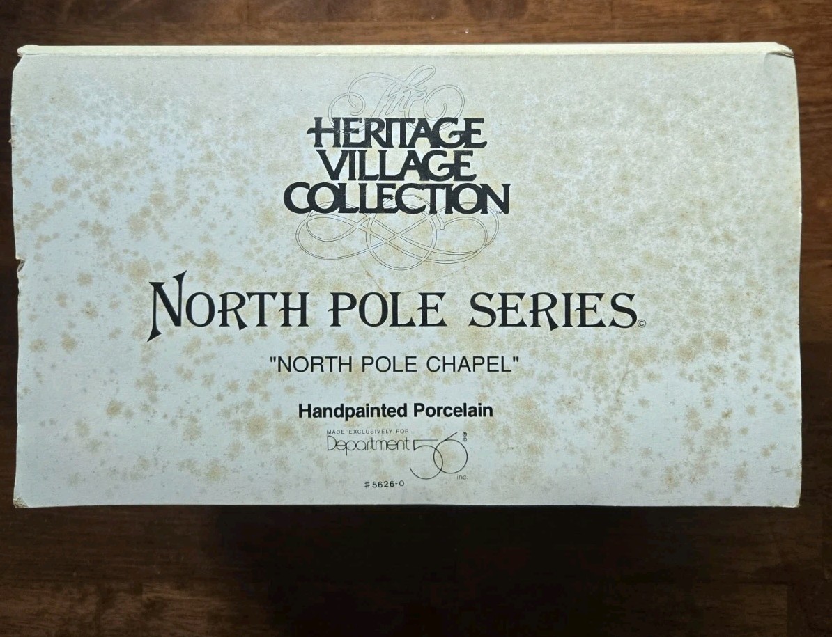 Vintage Department 56 North Pole Chapel North Pole Series Lighted Building