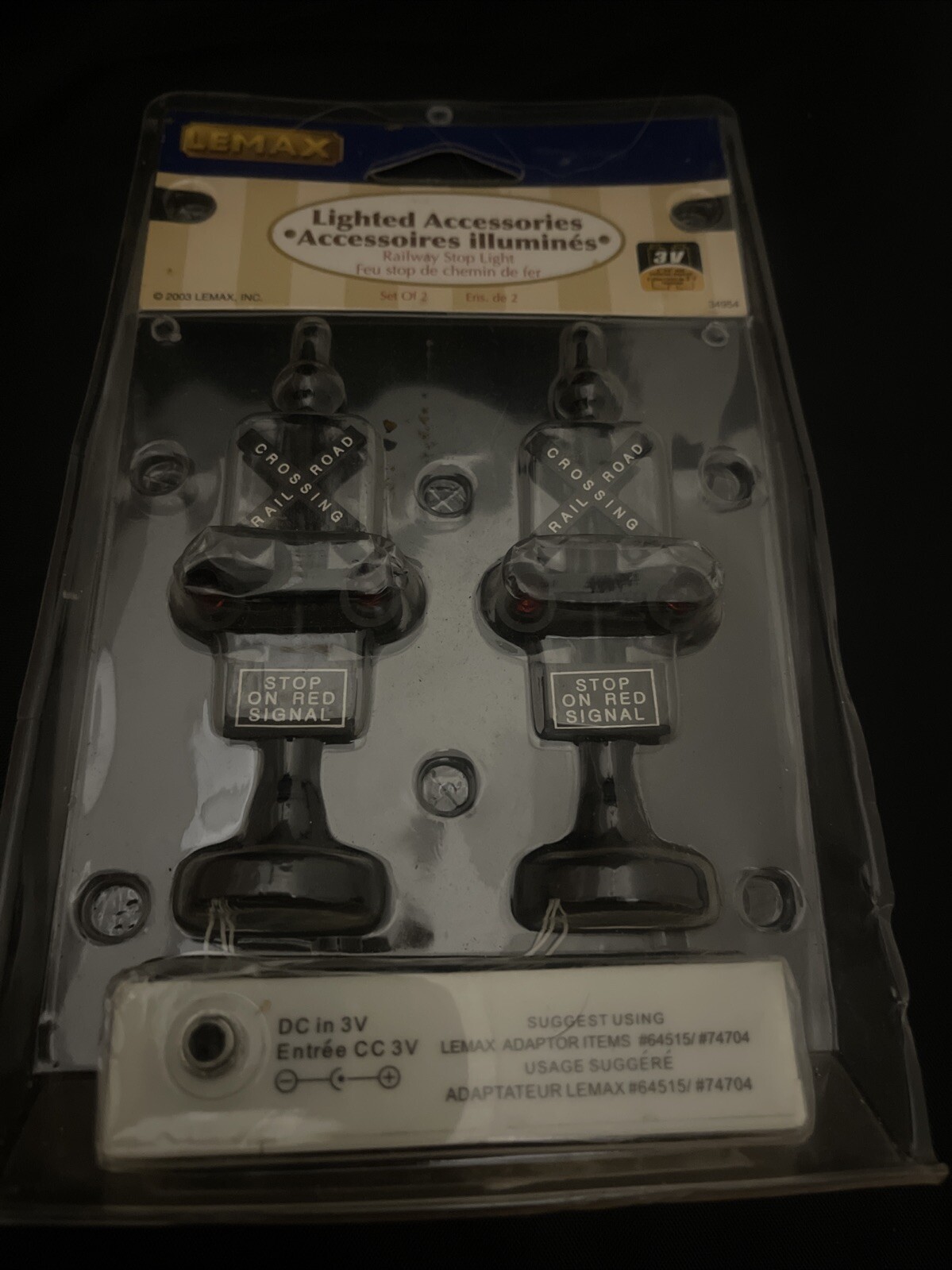 Lemax Railroad Railway Crossing Signals Lights Holiday Village Train Accent-Lit