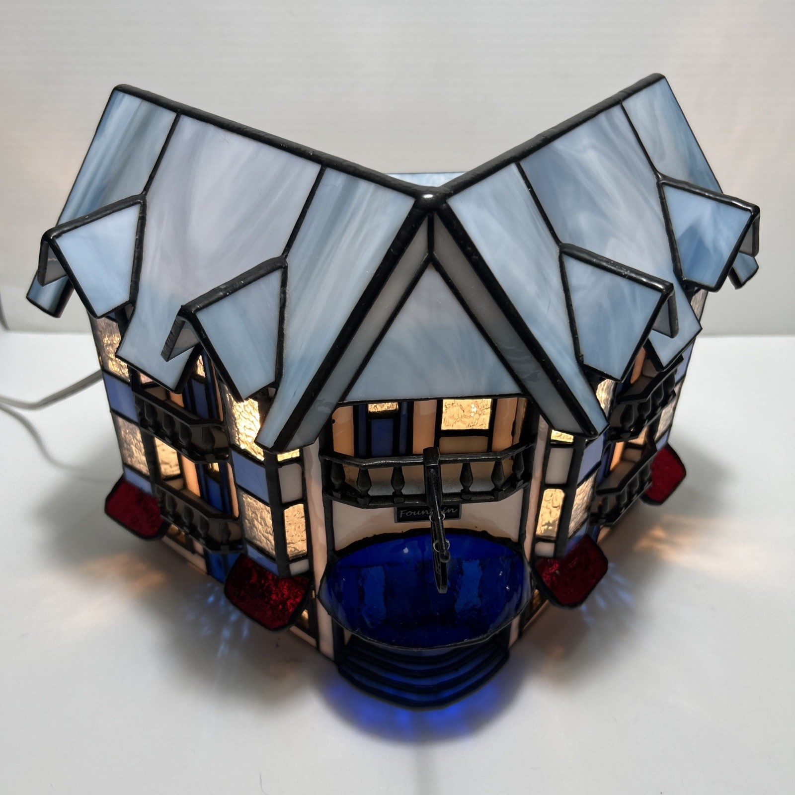 Forma Vitrum “Thompson’s Drug Store” lighted stained glass building Limited Ed
