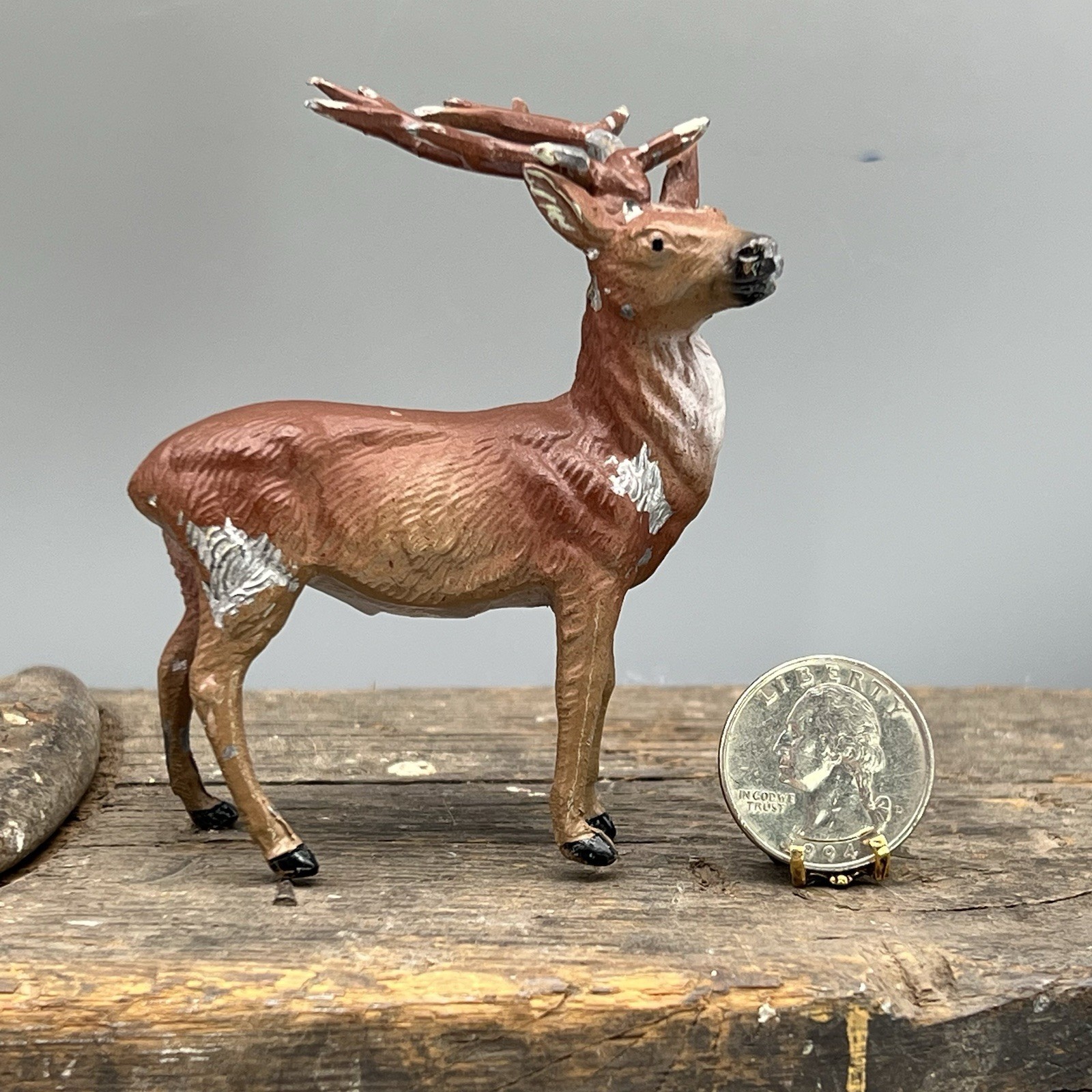 PUTZ Japan BUCK DEER REINDEER Lead Figure CHRISTMAS VILLAGE ANIMAL Toy VTG