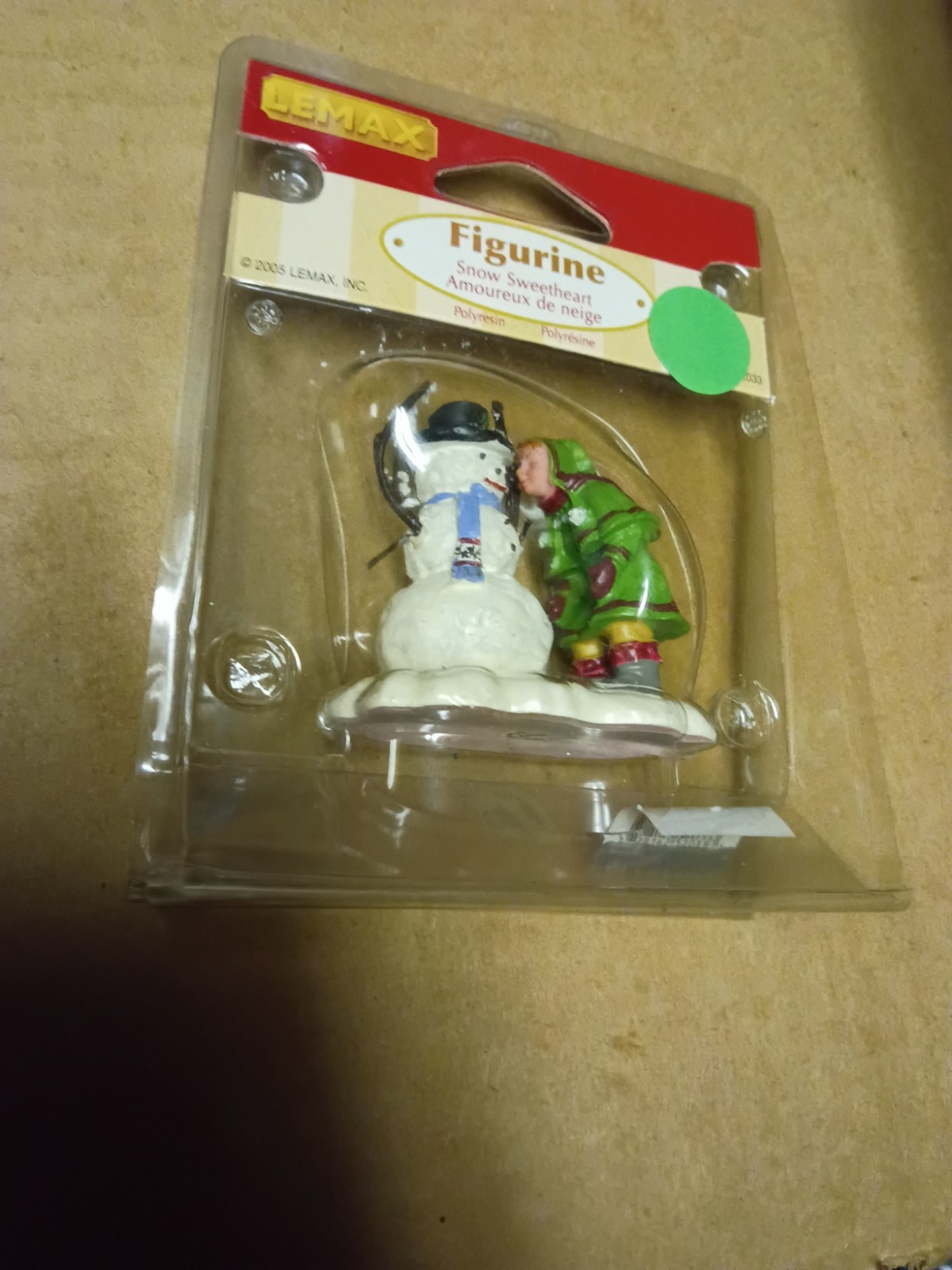 2005 LEMAX Christmas Village Figurine, SNOW SWEETHEART, Snowman & Girl 52033 NOS