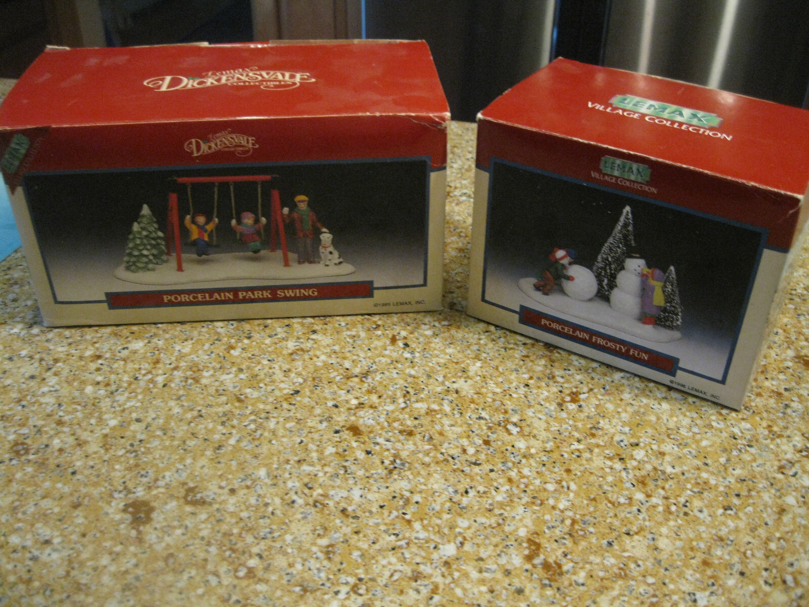 Lemax Porcelain Park Swing and Frosty Fun in original boxes