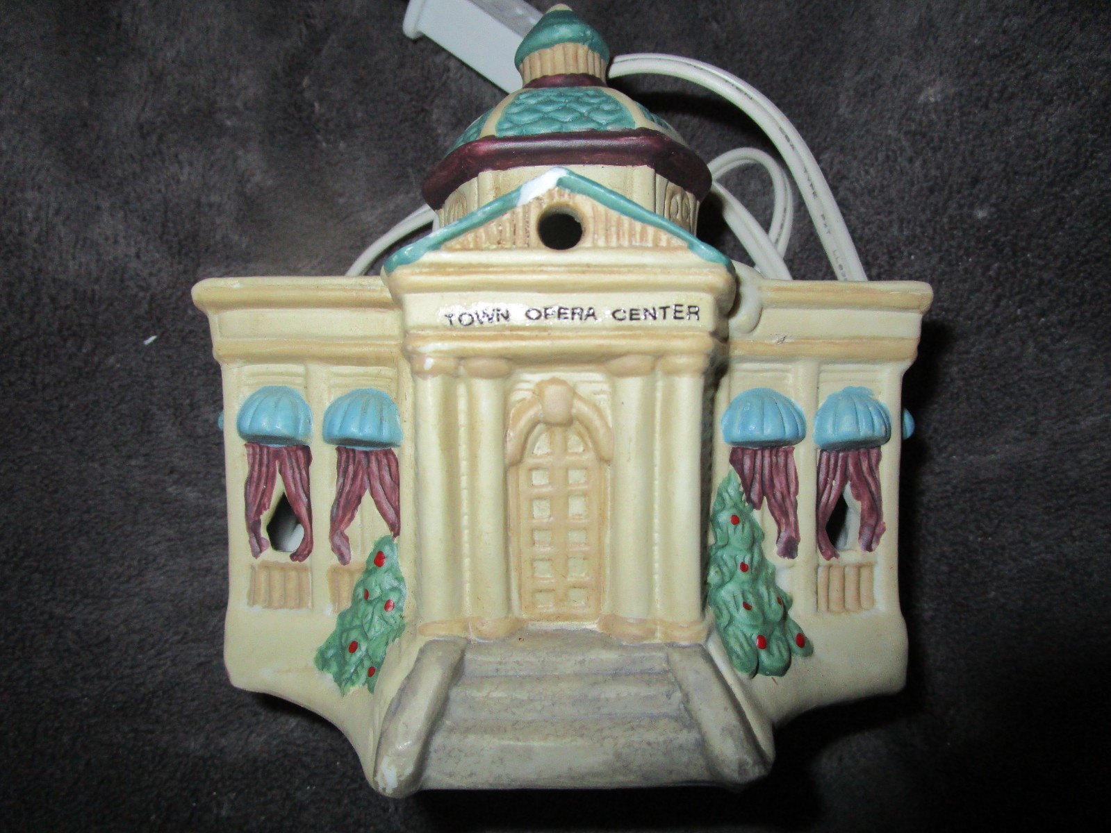Hand-Painted Porcelain Lighted House, Town Opera Center