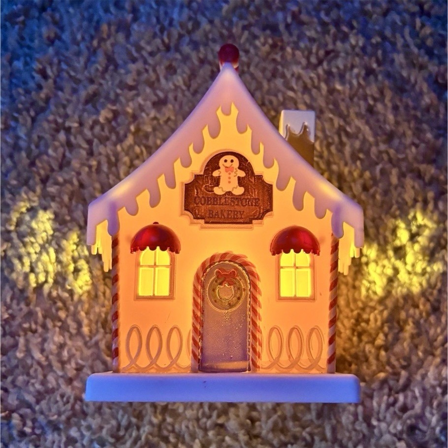 Lighted Cobblestone Bakery Christmas Village House Multicolor Plastic 5in
