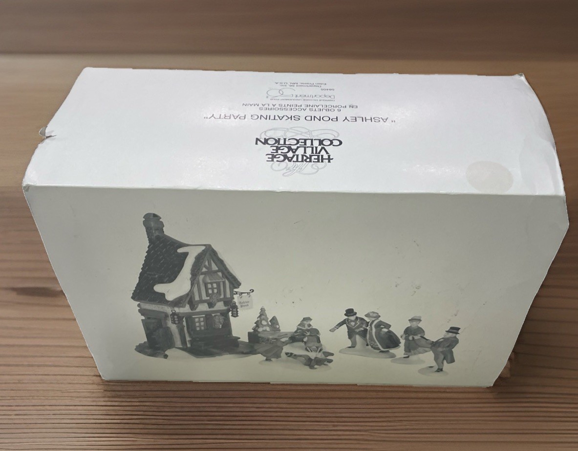 Department 56 Ashley Pond Skating Party Set of 6 Porcelain 1999 Heritage Village