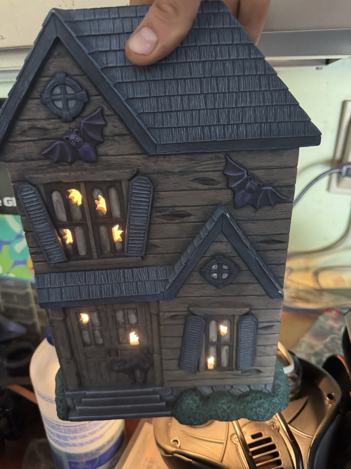 Vintage Ceramic “Haunted House” With Light