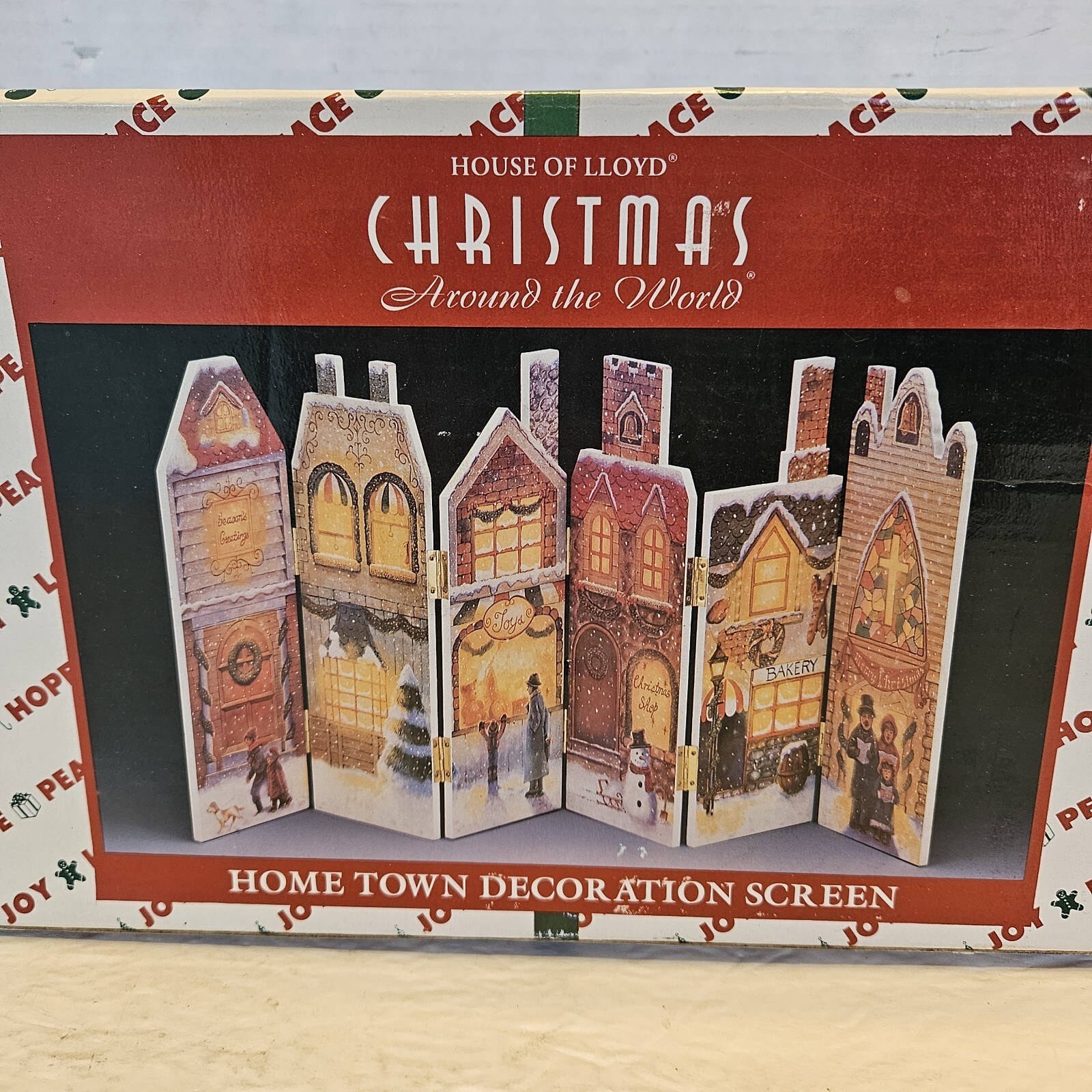 Victorian Christmas Village Folding Background Screen 6 Panel Home Town House