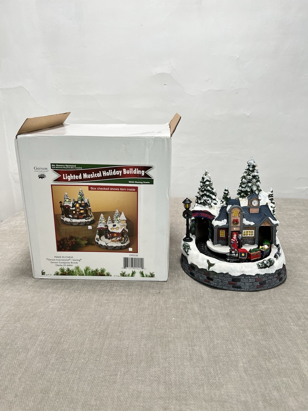 Gerson International Christmas Musical Scene Lighted Moving Train Holiday Works