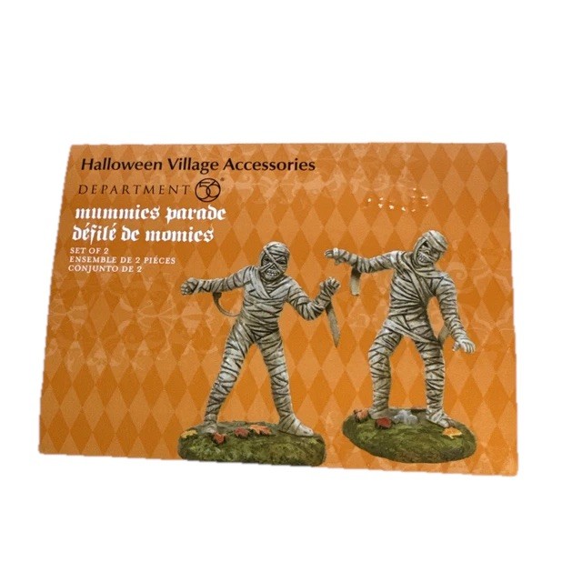 Department 56 Village Halloween Accessories Mummies Parade Set #6010452 New