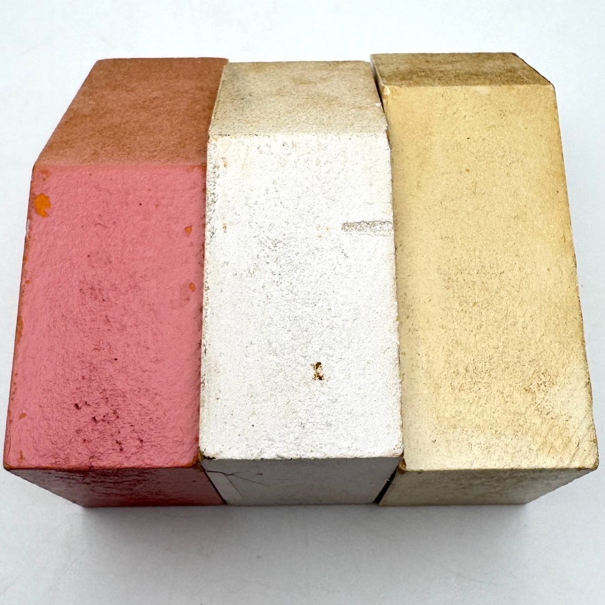 Hand-Painted Wooden Village House Decor Blocks Set Of 3 Vintage