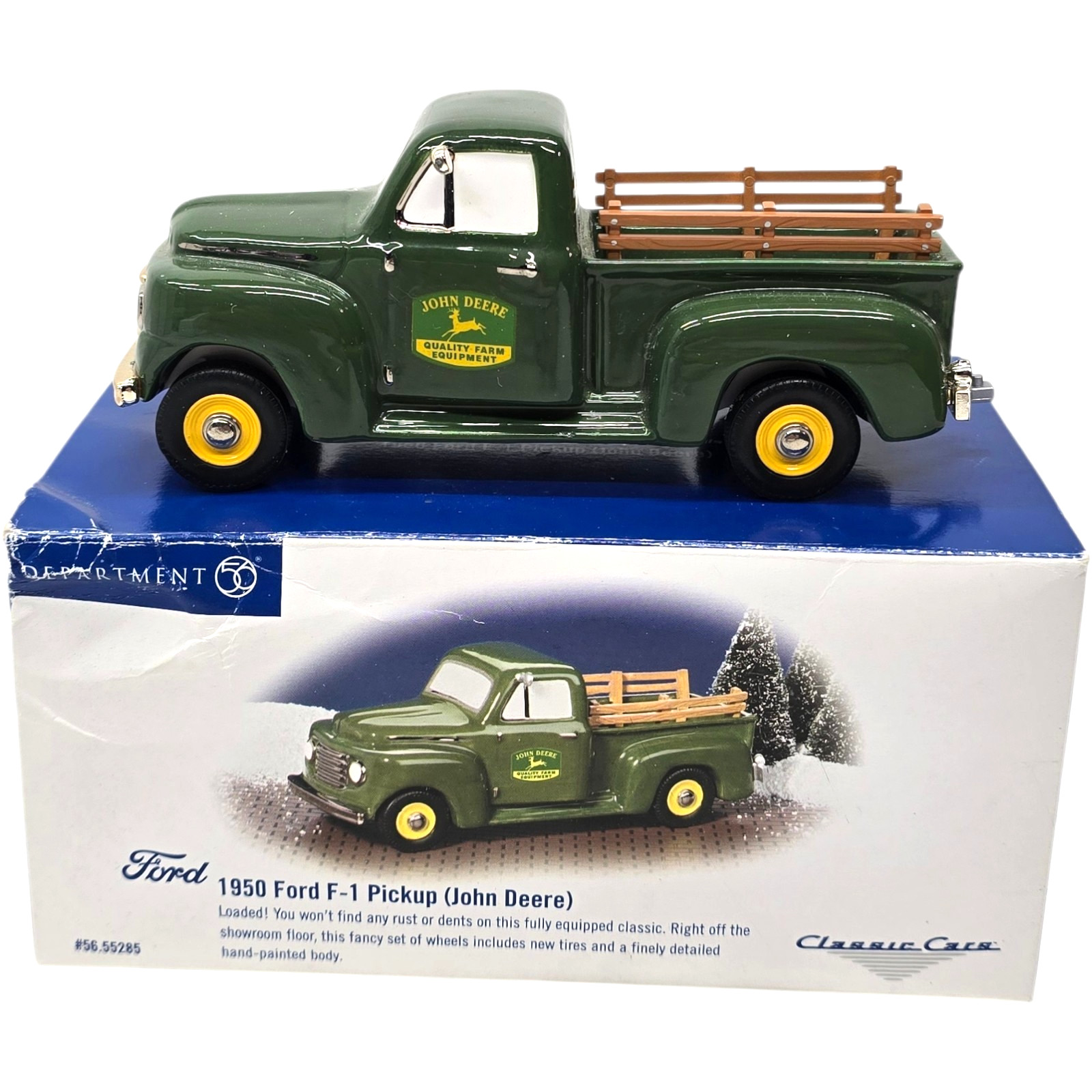 Department 56 Village #55285 Classic Cars John Deere 1950 Ford F-1 Pickup Truck