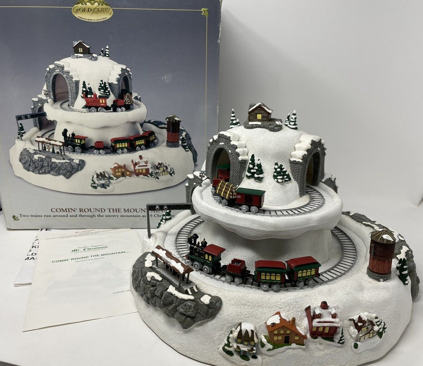 Mr. Christmas Comin’ Round the Mountain Animated Train Plays 25 Songs See Video