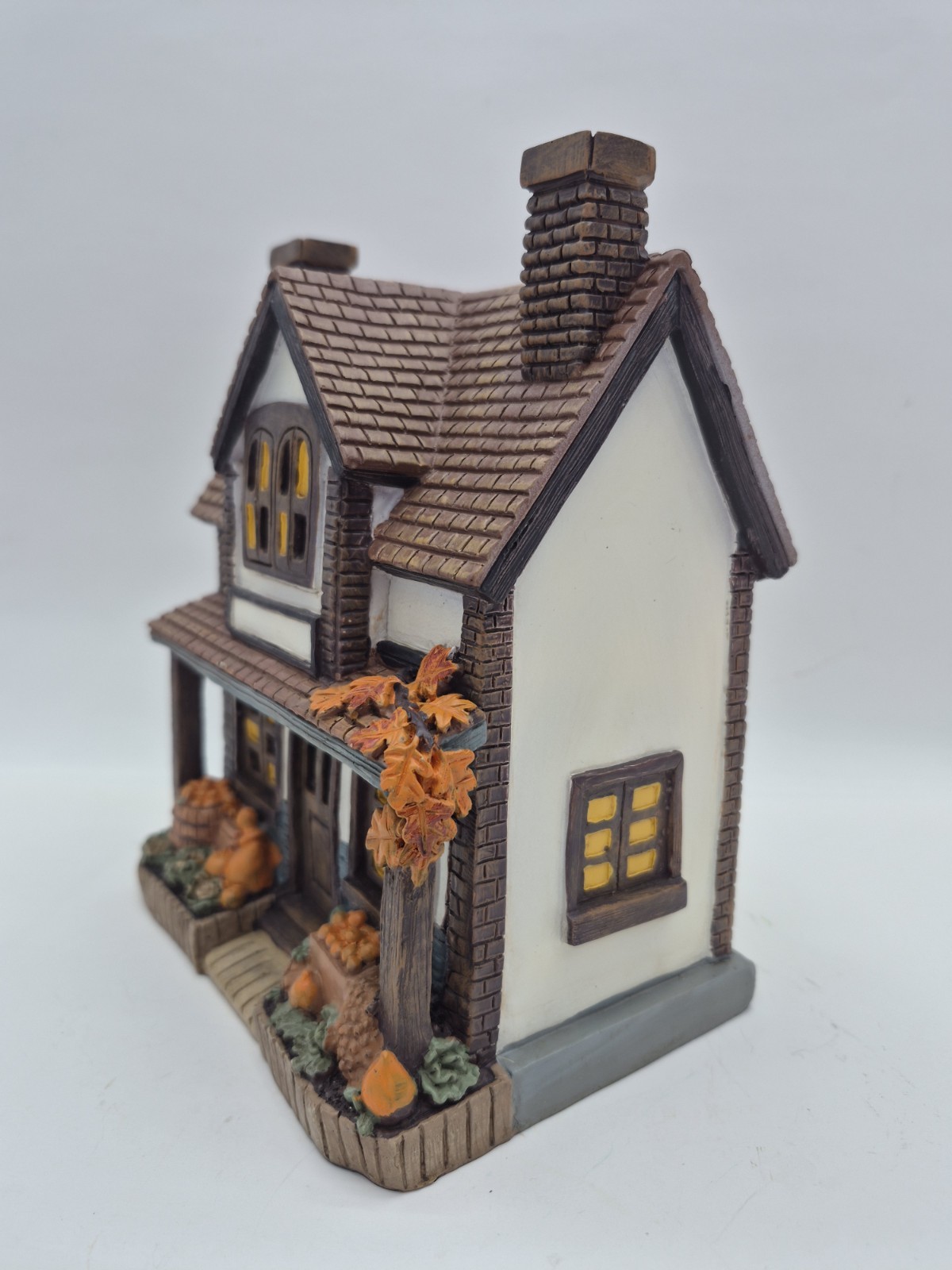 Hobby Lobby Cozy Fall Cottage House Light Up Pumpkins Brown 7.5in Tall