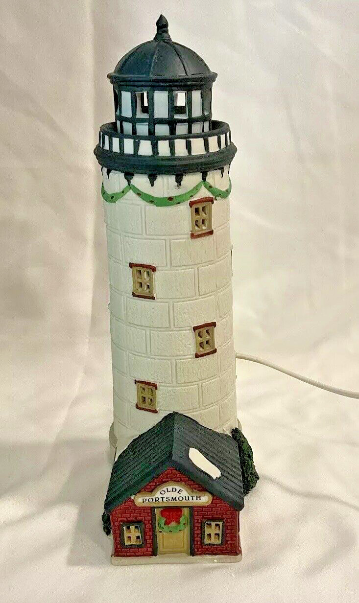 1996 Lemax Plymouth Corners Village Lighted Lighthouse Porcelain – Vintage Rare