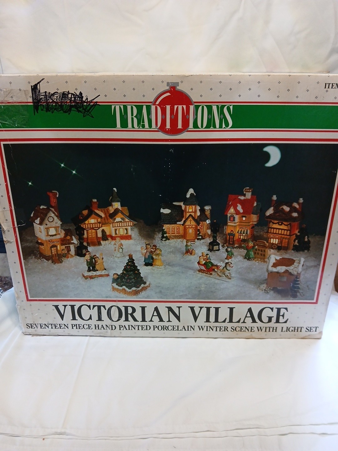 Traditions Christmas By Kirkland 17pc Victorian Village Lighted Porcelain 43814