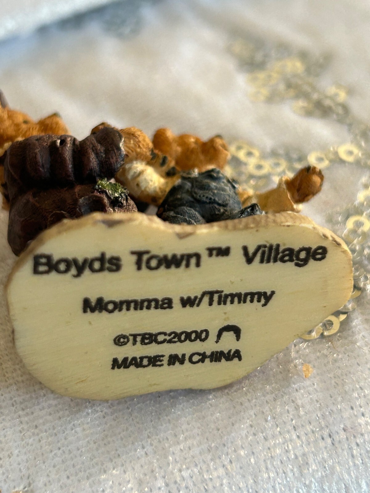 Boyds Town Village Momma Timmy Bear Figurine 2000 TBC Vintage Collectible Small