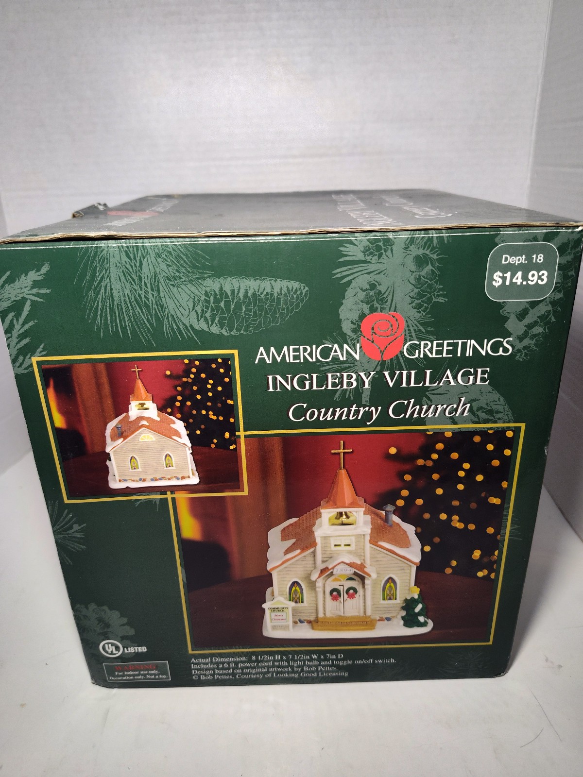 American Greetings Ingleby Village County Church Lighted 9″ Christmas Village
