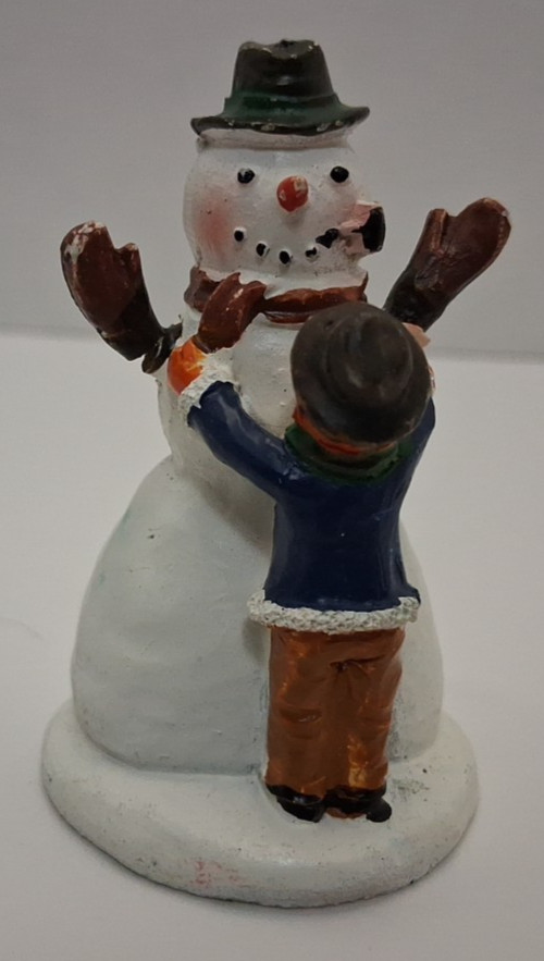 Lot Of 8 Unbranded Polyresin Christmas Village Figurines 2.5 to 2.75 Inches