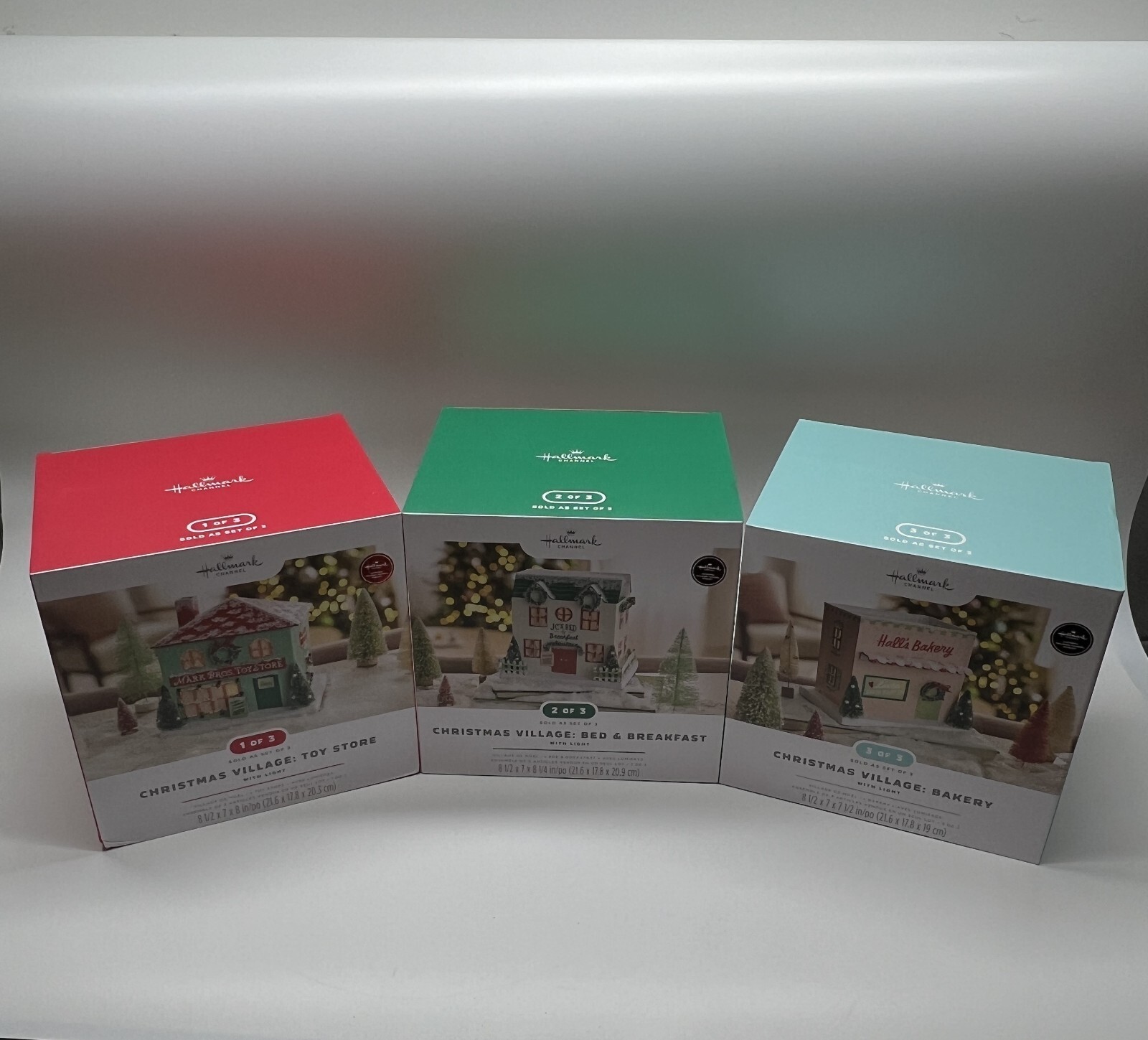 Hallmark Channel 2022 Christmas Village Set of 3 Bakery Bed Breakfast Toy Store