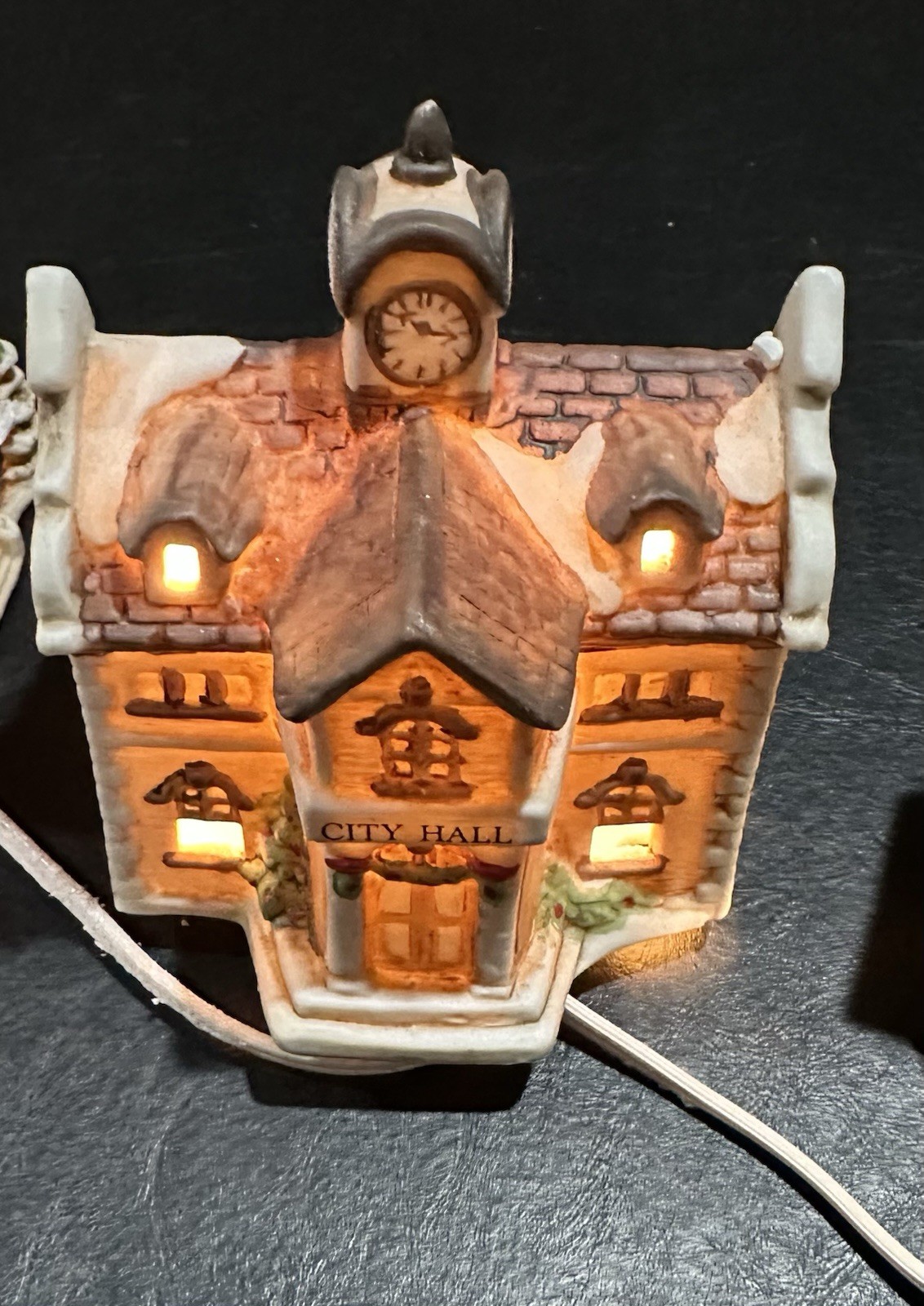 Mervyns 1993 Christmas Village Square 5 Piece Miniature House Christmas Set