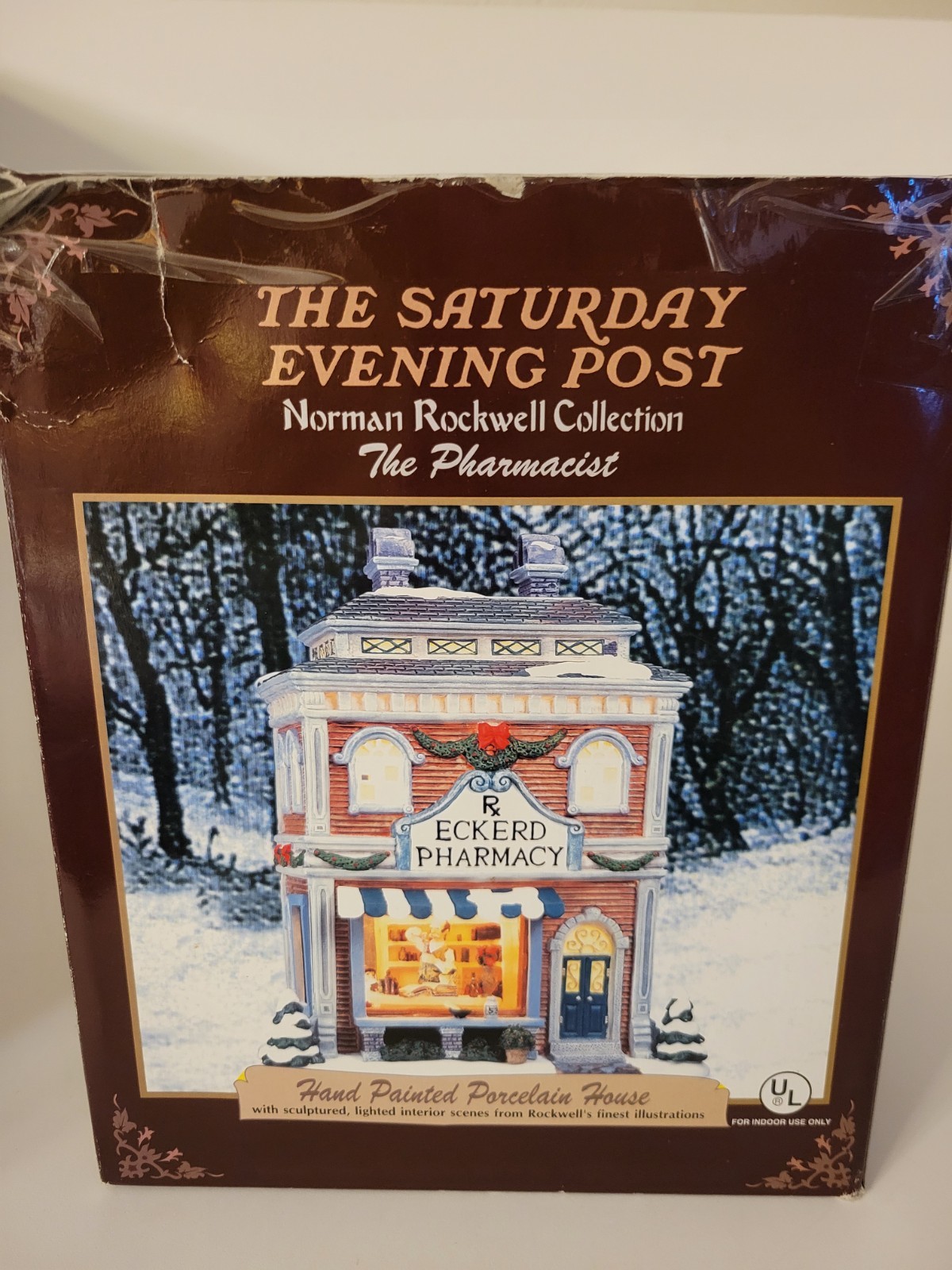 Norman Rockwell Christmas Village Eckerd Pharmacy, The Pharmacist NEW