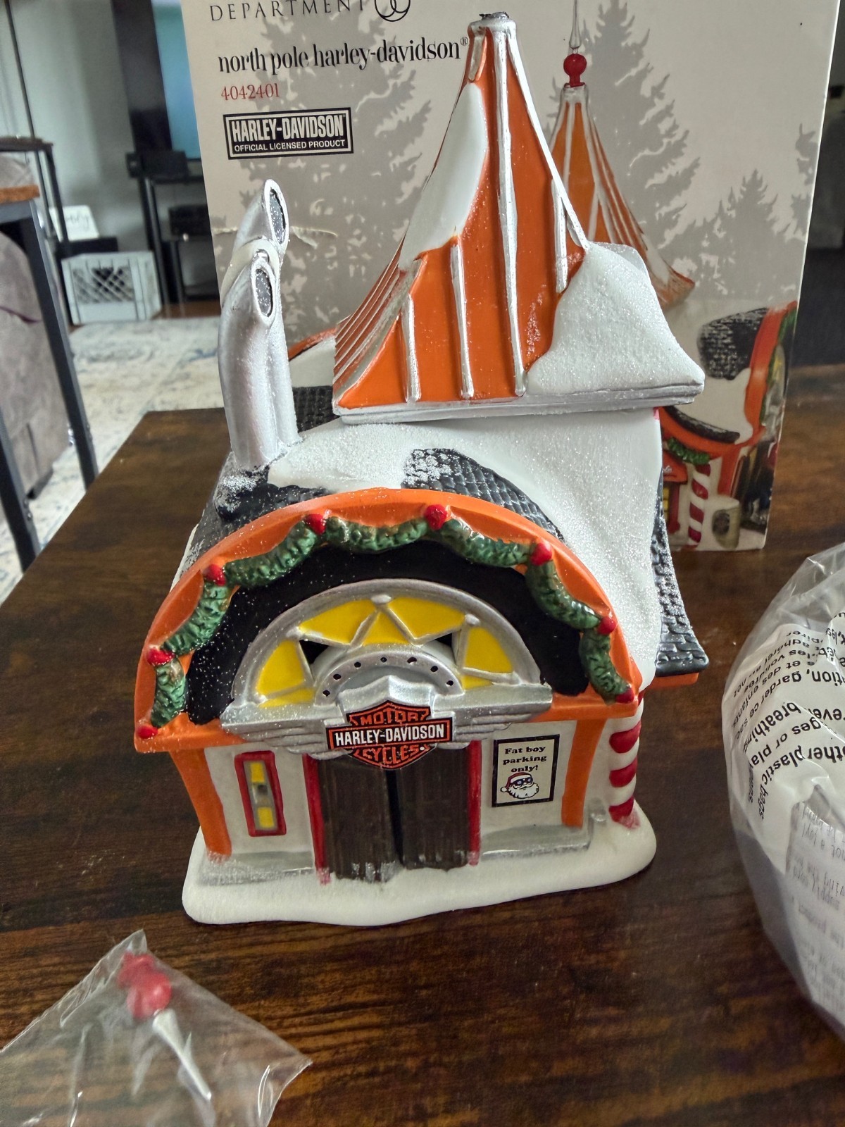 Department 56 North Pole Series HARLEY CUSTOM SHOP Retired Dept. 56 USED