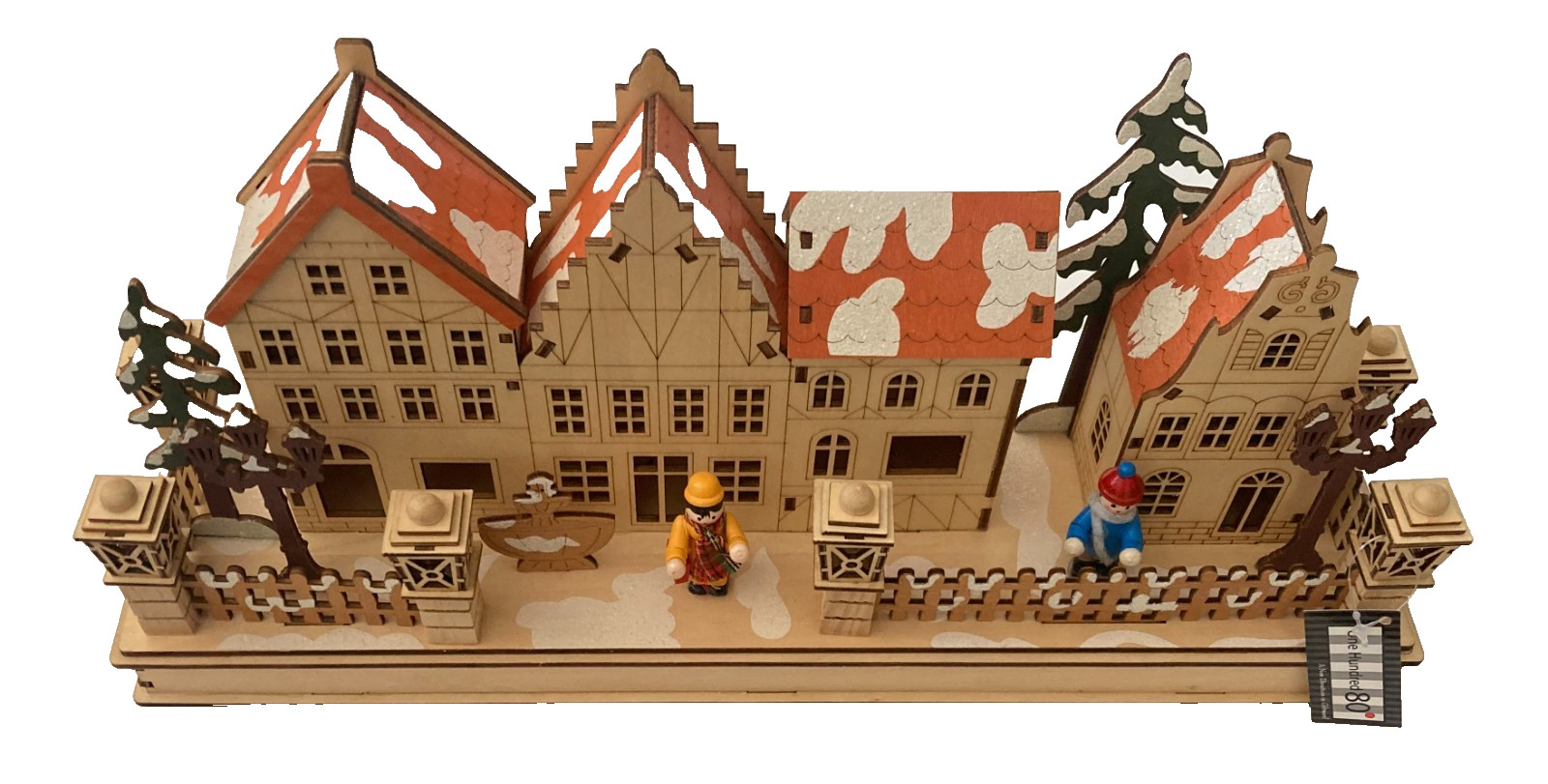 Town Market Wooden Lighted Scene – 15″