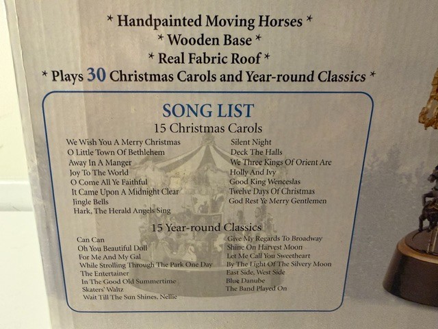 Mr. Christmas Grand Carousel Musical Rotating 30 Classic Songs